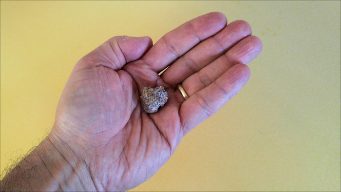 Open hand with a sample of frankincense
