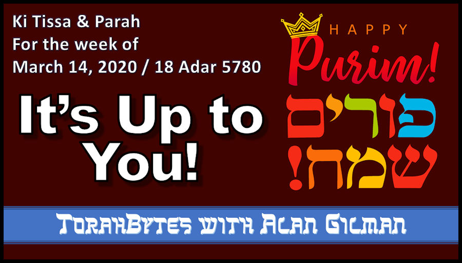 Happy Purim in English and Hebrew along with weekly title information