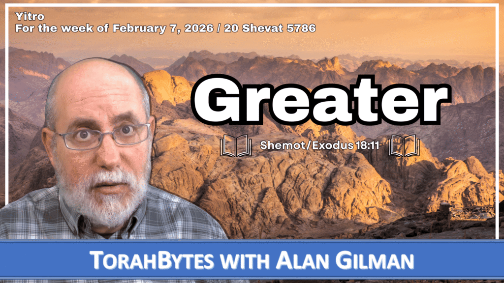 Message information along with TorahBytes host, Alan Gilman, with Mount Sinai in the background
