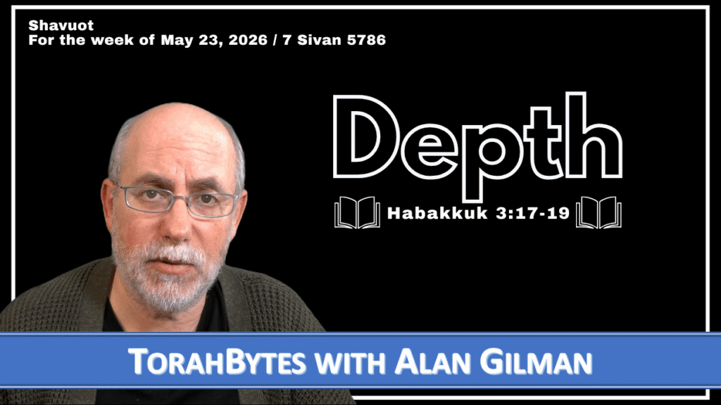 TorahBytes Host, Alan Gilman, along with message info